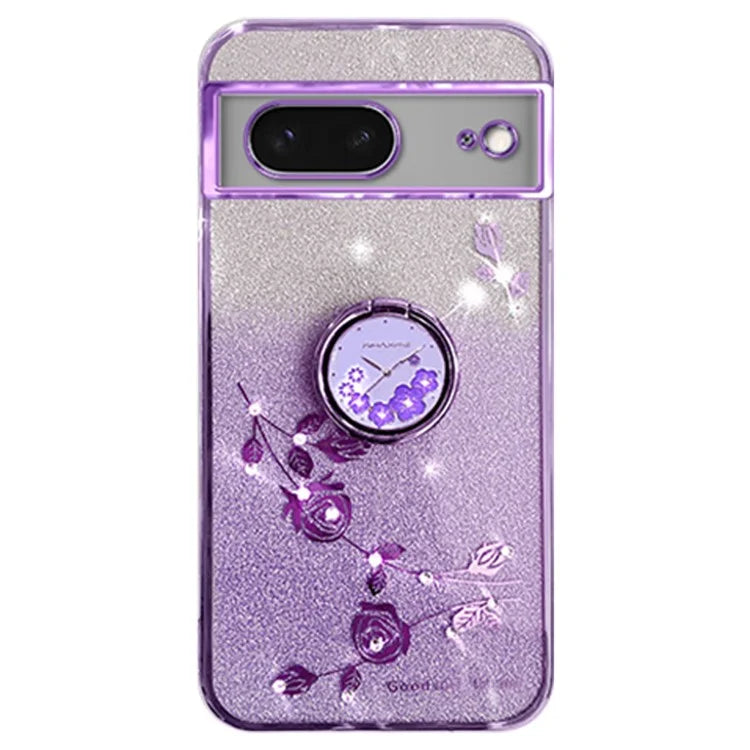 KADEM For Google Pixel 7 5G Case Ring Kickstand Gradient TPU Cellphone Cover