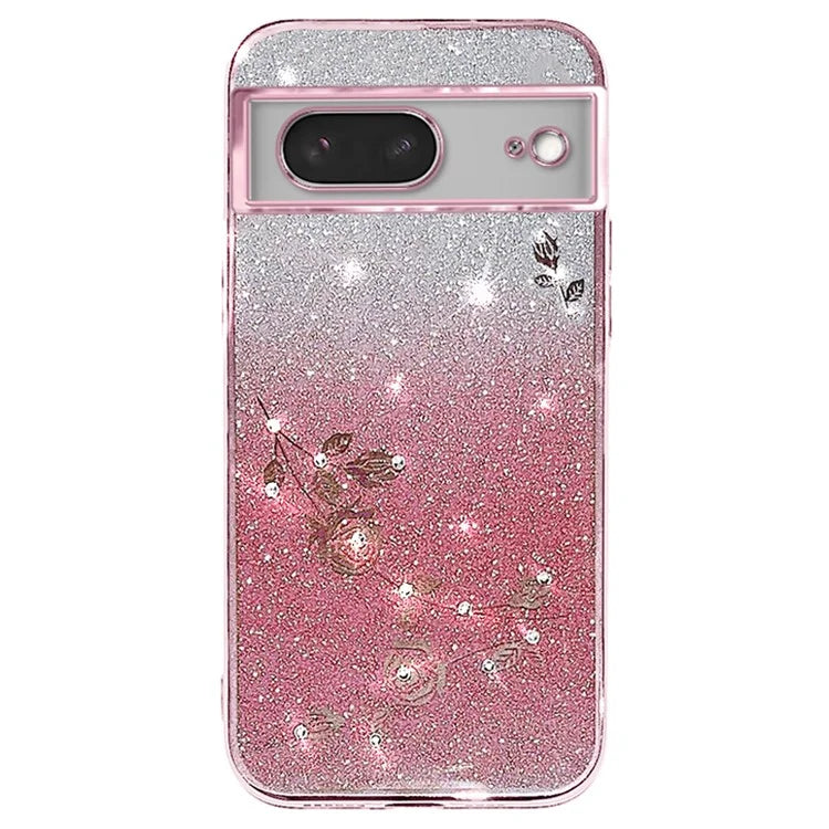KADEM For Google Pixel 7 5G Case Gradient Flower Pattern TPU Phone Drop-proof Cover