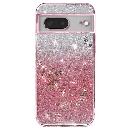 KADEM For Google Pixel 7 5G Case Gradient Flower Pattern TPU Phone Drop-proof Cover