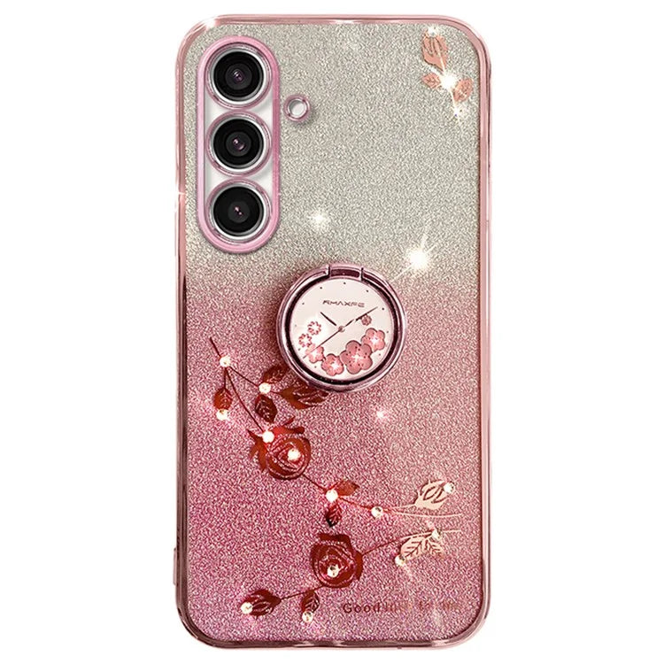KADEM For Samsung Galaxy A05s 4G TPU Case Rhinestone Flower Phone Kickstand Cover