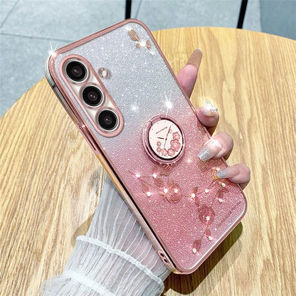 KADEM For Samsung Galaxy A05s 4G TPU Case Rhinestone Flower Phone Kickstand Cover