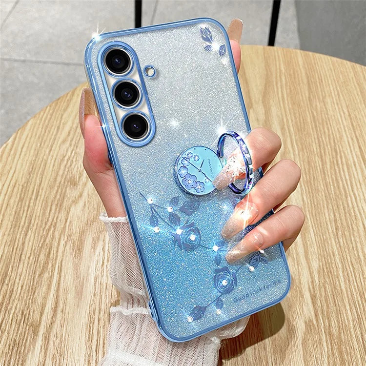 KADEM For Samsung Galaxy A05s 4G TPU Case Rhinestone Flower Phone Kickstand Cover