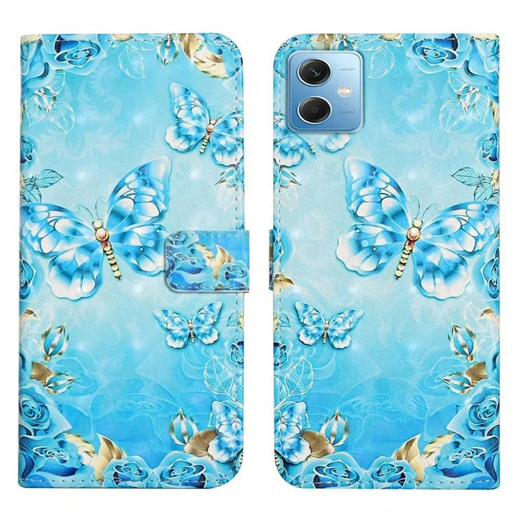For Xiaomi Redmi Note 12 5G (China) / (India)(Global) / Poco X5 5G Case PU Leather 3D Pattern Wallet Cover