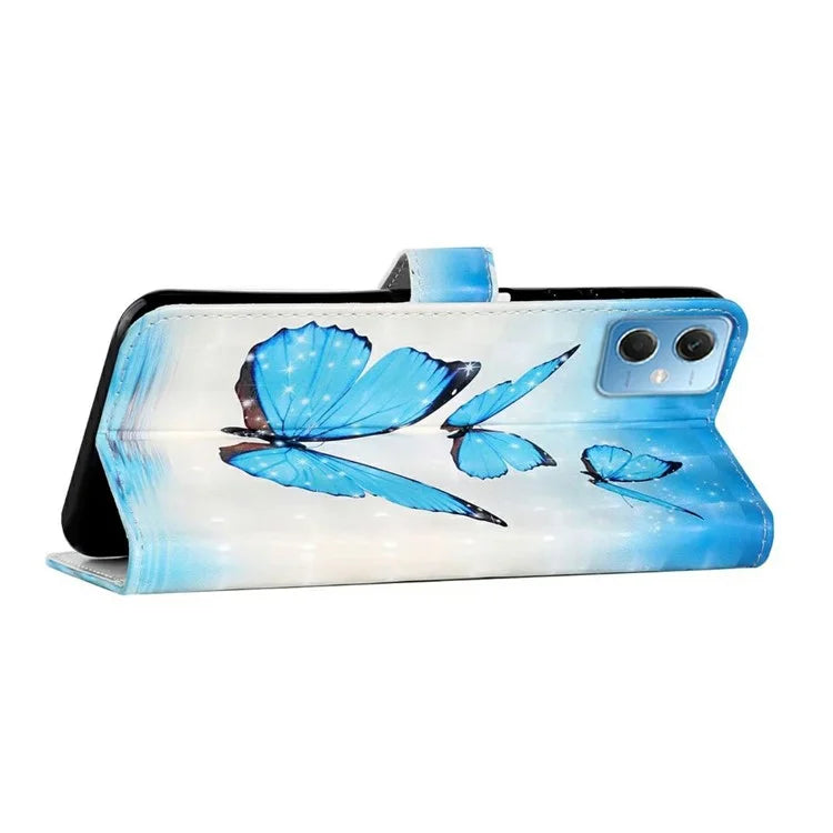 For Xiaomi Redmi Note 12 5G (China) / (India)(Global) / Poco X5 5G Case PU Leather 3D Pattern Wallet Cover