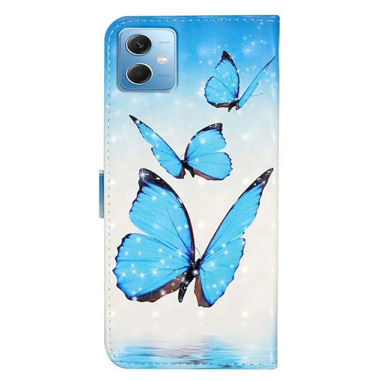For Xiaomi Redmi Note 12 5G (China) / (India)(Global) / Poco X5 5G Case PU Leather 3D Pattern Wallet Cover