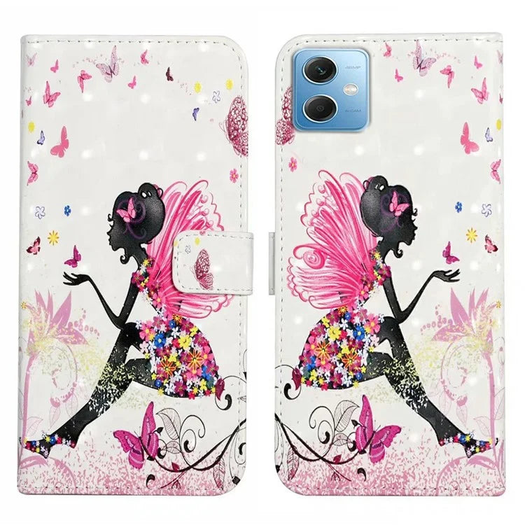 For Xiaomi Redmi Note 12 5G (China) / (India)(Global) / Poco X5 5G Case PU Leather 3D Pattern Wallet Cover
