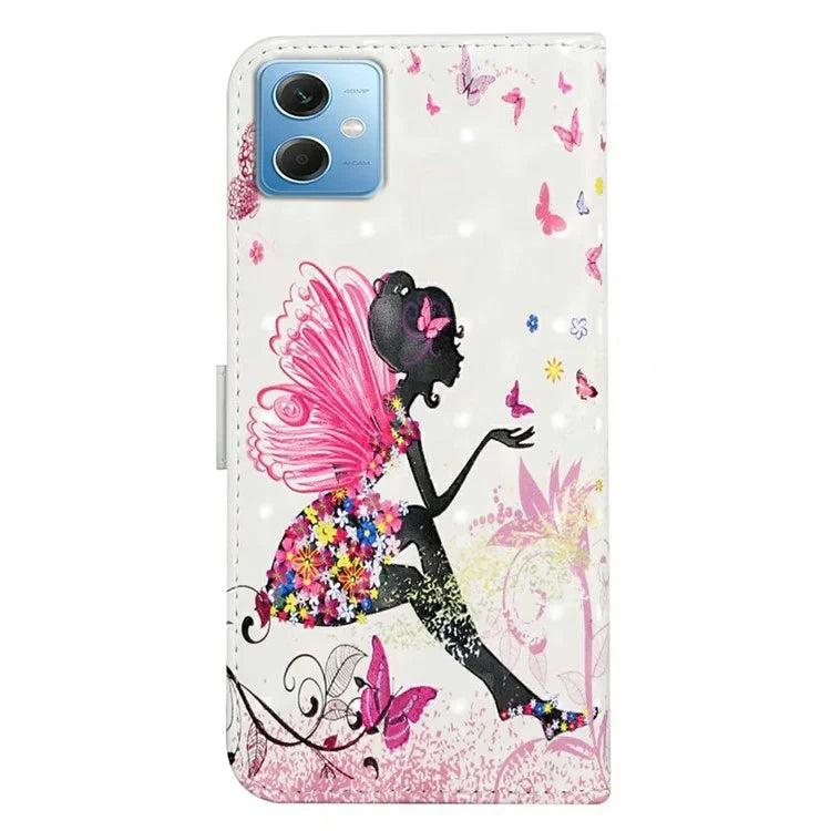 For Xiaomi Redmi Note 12 5G (China) / (India)(Global) / Poco X5 5G Case PU Leather 3D Pattern Wallet Cover