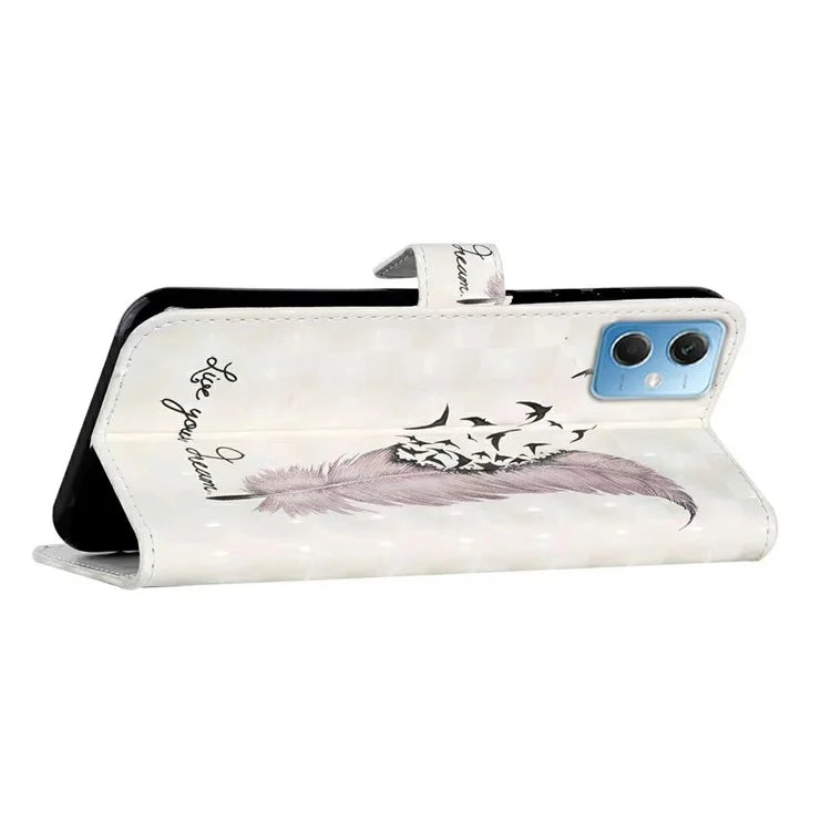 For Xiaomi Redmi Note 12 5G (China) / (India)(Global) / Poco X5 5G Case PU Leather 3D Pattern Wallet Cover