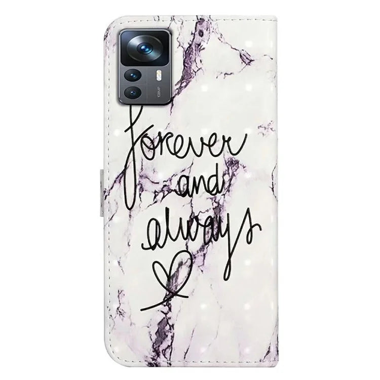 For Xiaomi 12T 5G / 12T Pro 5G / Redmi K50 Ultra Case 3D Pattern PU Leather Flip Phone Cover