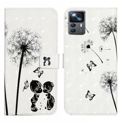 For Xiaomi 12T 5G / 12T Pro 5G / Redmi K50 Ultra Case 3D Pattern PU Leather Flip Phone Cover