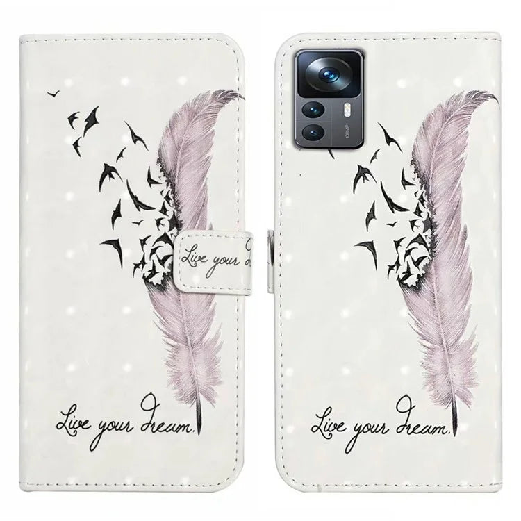 For Xiaomi 12T 5G / 12T Pro 5G / Redmi K50 Ultra Case 3D Pattern PU Leather Flip Phone Cover