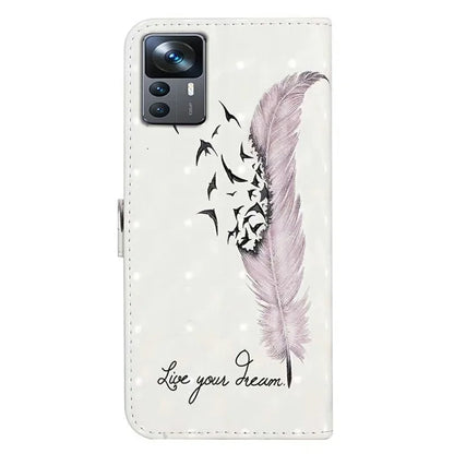 For Xiaomi 12T 5G / 12T Pro 5G / Redmi K50 Ultra Case 3D Pattern PU Leather Flip Phone Cover