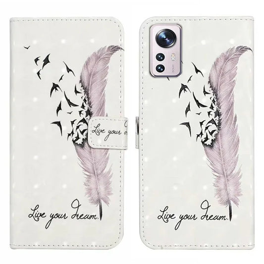 For Xiaomi 12 Pro 5G / 12 Pro (Dimensity) 5G / 12S Pro 5G Case 3D Pattern Magnetic Wallet Phone Cover