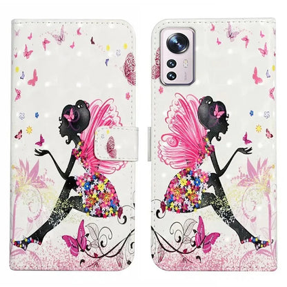 For Xiaomi 12 Pro 5G / 12 Pro (Dimensity) 5G / 12S Pro 5G Case 3D Pattern Magnetic Wallet Phone Cover