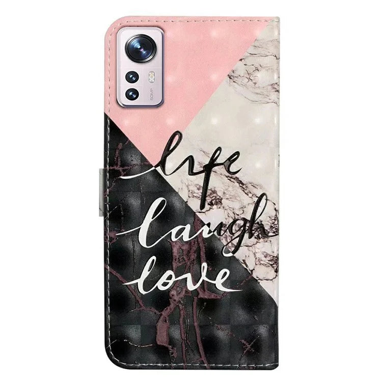 For Xiaomi 12 Pro 5G / 12 Pro (Dimensity) 5G / 12S Pro 5G Case 3D Pattern Magnetic Wallet Phone Cover