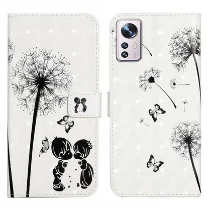 For Xiaomi 12 Pro 5G / 12 Pro (Dimensity) 5G / 12S Pro 5G Case 3D Pattern Magnetic Wallet Phone Cover