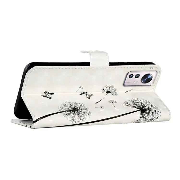 For Xiaomi 12 Pro 5G / 12 Pro (Dimensity) 5G / 12S Pro 5G Case 3D Pattern Magnetic Wallet Phone Cover