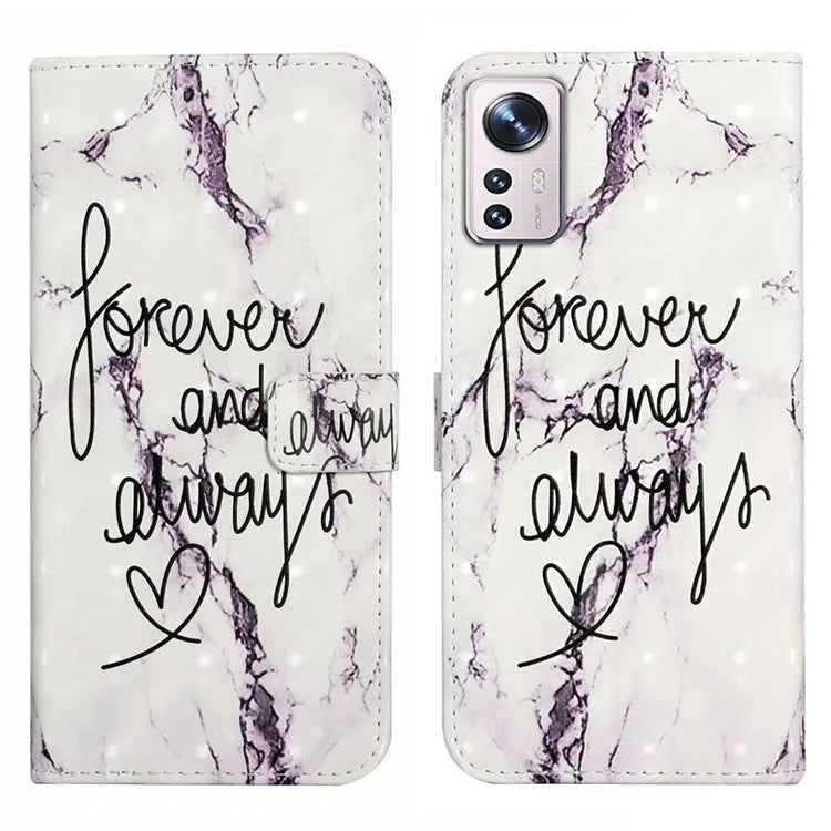 For Xiaomi 12 Pro 5G / 12 Pro (Dimensity) 5G / 12S Pro 5G Case 3D Pattern Magnetic Wallet Phone Cover