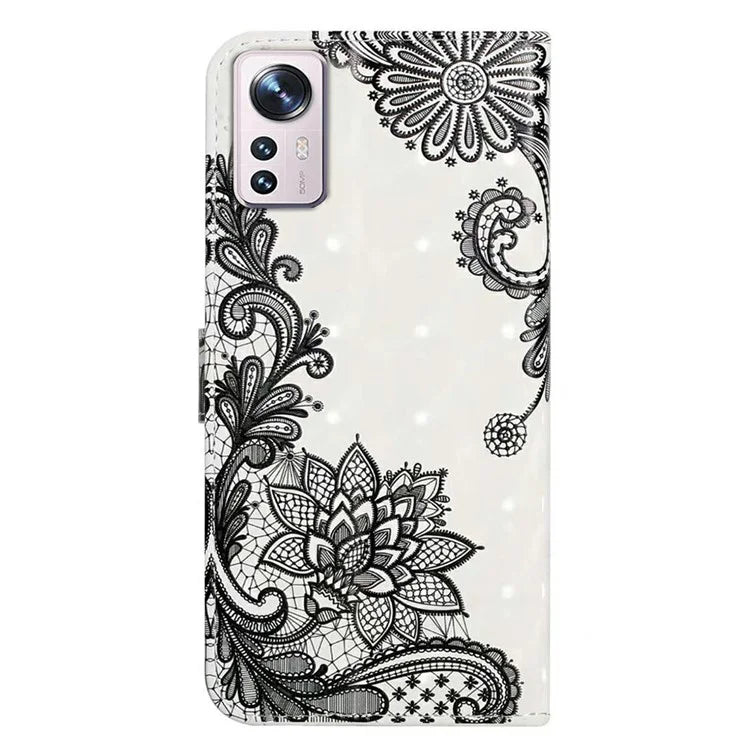 For Xiaomi 12 Pro 5G / 12 Pro (Dimensity) 5G / 12S Pro 5G Case 3D Pattern Magnetic Wallet Phone Cover