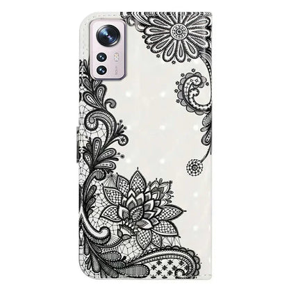 For Xiaomi 12 Pro 5G / 12 Pro (Dimensity) 5G / 12S Pro 5G Case 3D Pattern Magnetic Wallet Phone Cover