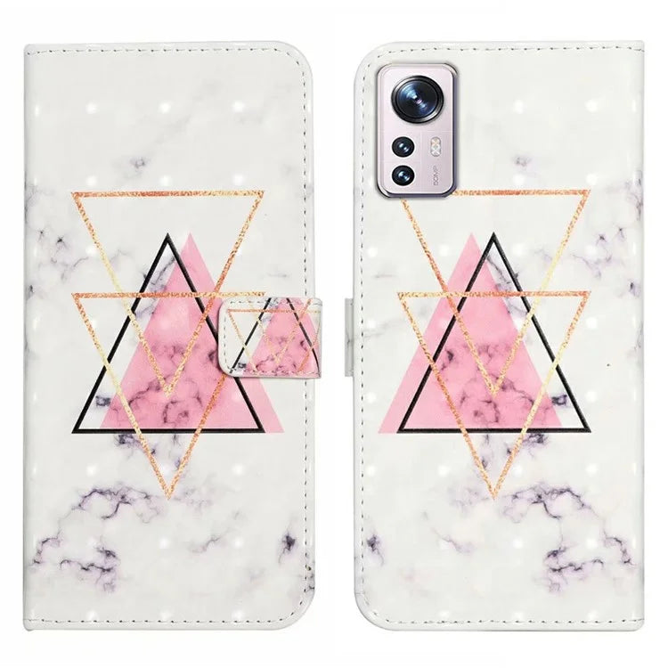 For Xiaomi 12 Pro 5G / 12 Pro (Dimensity) 5G / 12S Pro 5G Case 3D Pattern Magnetic Wallet Phone Cover