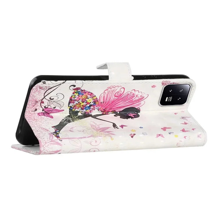 For Xiaomi 13 Case 3D Pattern Printing PU Leather Flip Folio Phone Cover