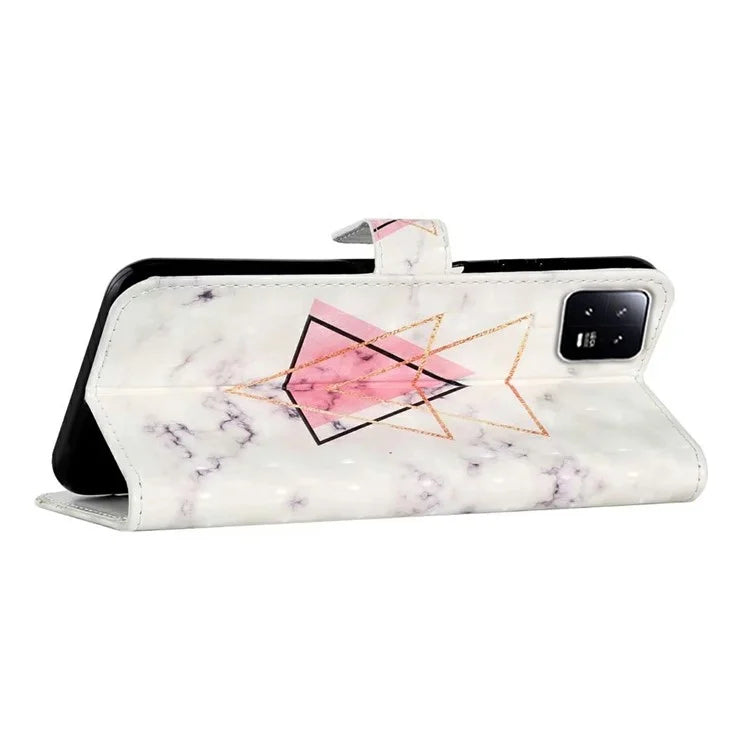 For Xiaomi 13 Case 3D Pattern Printing PU Leather Flip Folio Phone Cover