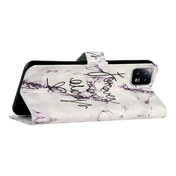 For Xiaomi 13 Case 3D Pattern Printing PU Leather Flip Folio Phone Cover