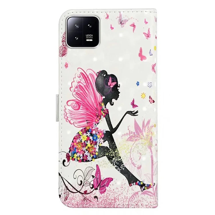 For Xiaomi 13 Pro 5G Case Flip Wallet 3D Pattern Printing PU Leather Phone Cover