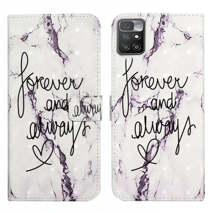 For Xiaomi Redmi 10 4G (2021) / Redmi 10 2022 4G / 10 Prime / Note 11 4G (MediaTek) Case 3D Pattern PU Leather Stand Cover