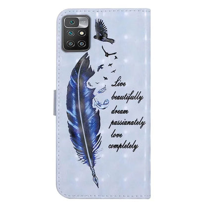 For Xiaomi Redmi 10 4G (2021) / Redmi 10 2022 4G / 10 Prime / Note 11 4G (MediaTek) Case 3D Pattern PU Leather Stand Cover