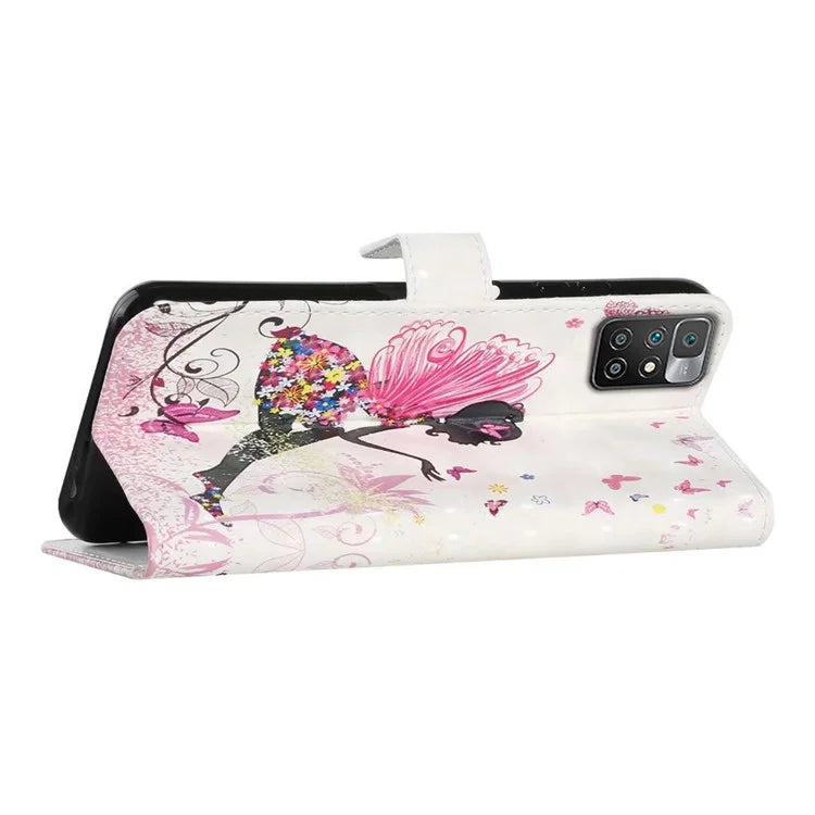 For Xiaomi Redmi 10 4G (2021) / Redmi 10 2022 4G / 10 Prime / Note 11 4G (MediaTek) Case 3D Pattern PU Leather Stand Cover