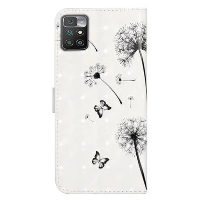 For Xiaomi Redmi 10 4G (2021) / Redmi 10 2022 4G / 10 Prime / Note 11 4G (MediaTek) Case 3D Pattern PU Leather Stand Cover