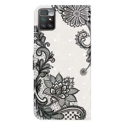 For Xiaomi Redmi 10 4G (2021) / Redmi 10 2022 4G / 10 Prime / Note 11 4G (MediaTek) Case 3D Pattern PU Leather Stand Cover