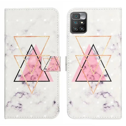 For Xiaomi Redmi 10 4G (2021) / Redmi 10 2022 4G / 10 Prime / Note 11 4G (MediaTek) Case 3D Pattern PU Leather Stand Cover