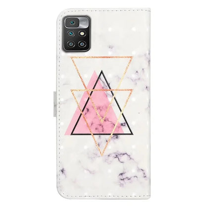 For Xiaomi Redmi 10 4G (2021) / Redmi 10 2022 4G / 10 Prime / Note 11 4G (MediaTek) Case 3D Pattern PU Leather Stand Cover
