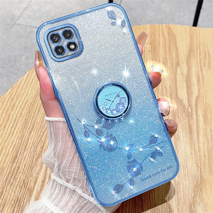 KADEM For Samsung Galaxy A22 5G (EU Version) Case Ring Kickstand TPU Mobile Phone Cover