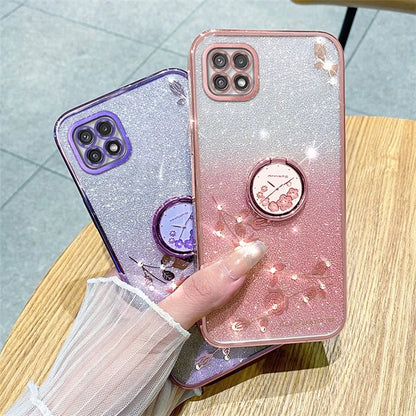 KADEM For Samsung Galaxy A22 5G (EU Version) Case Ring Kickstand TPU Mobile Phone Cover