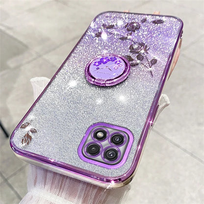 KADEM For Samsung Galaxy A22 5G (EU Version) Case Ring Kickstand TPU Mobile Phone Cover