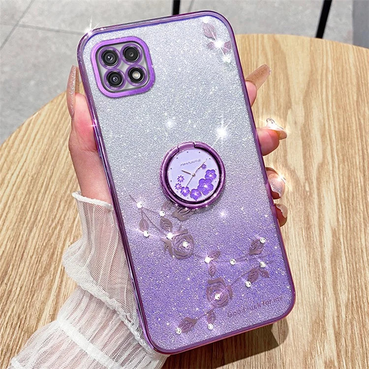 KADEM For Samsung Galaxy A22 5G (EU Version) Case Ring Kickstand TPU Mobile Phone Cover