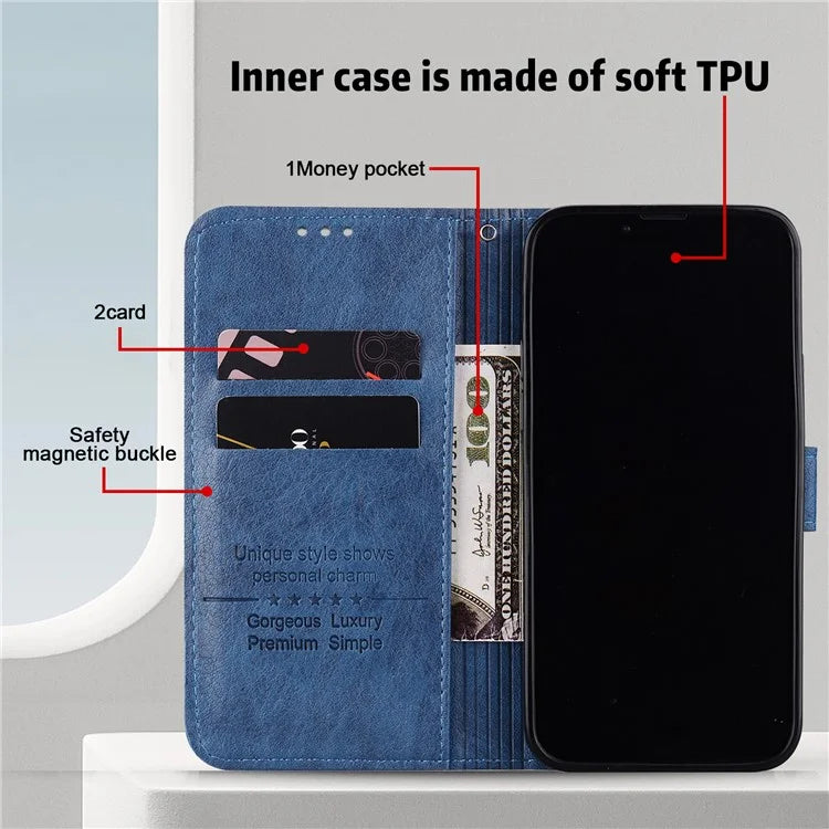 For Samsung Galaxy A05s 4G Slim-Fit Phone Case PU Leather Wallet Cell Phone Stand Cover