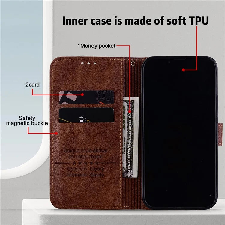 For Samsung Galaxy A05s 4G Slim-Fit Phone Case PU Leather Wallet Cell Phone Stand Cover