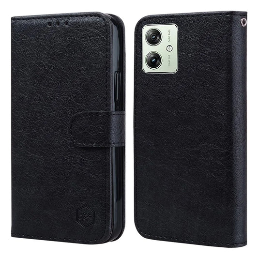 For Motorola Moto G54 5G PU Leather Wallet Case Solid Color Cell Phone Stand Cover