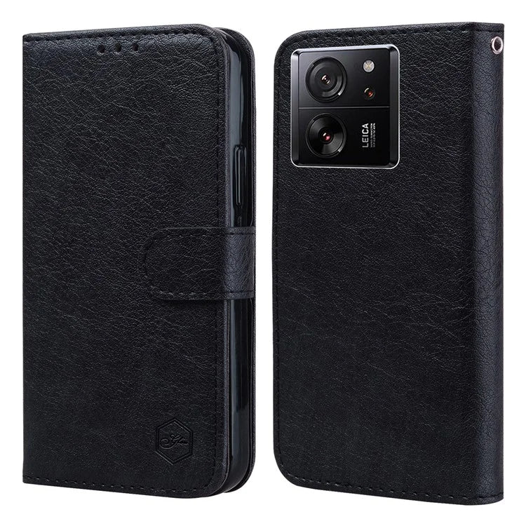 Cell Phone Stand Cover for Xiaomi 13T / 13T Pro / Redmi K60 Ultra Solid Color PU Leather Wallet Case