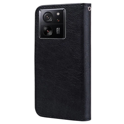 Cell Phone Stand Cover for Xiaomi 13T / 13T Pro / Redmi K60 Ultra Solid Color PU Leather Wallet Case