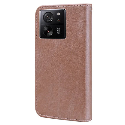 Cell Phone Stand Cover for Xiaomi 13T / 13T Pro / Redmi K60 Ultra Solid Color PU Leather Wallet Case