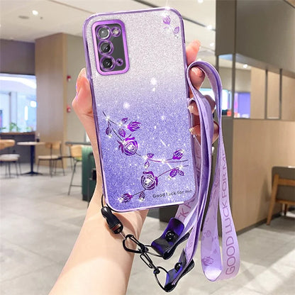 KADEM For Samsung Galaxy S20 4G / 5G Case Rhinestone Glitter Phone Cover with Strap