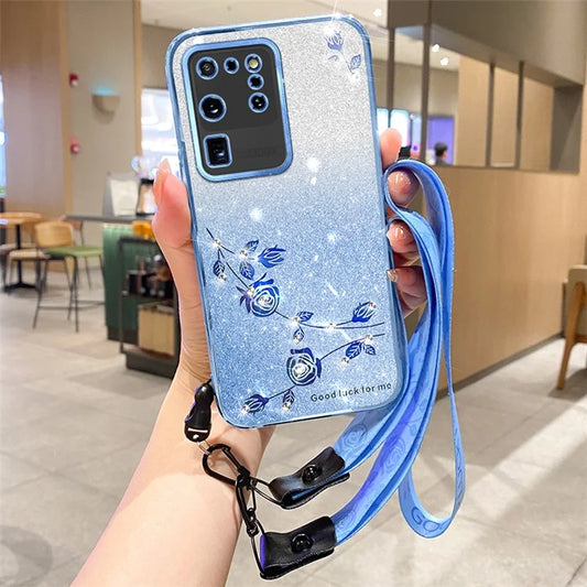 KADEM For Samsung Galaxy Galaxy S20 Ultra Case Glitter TPU Phone Cover with Strap