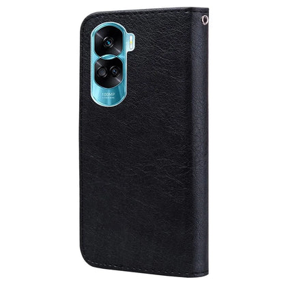 For Honor 90 Lite 5G / Honor X50i 5G Phone Stand Cover PU Leather Wallet Case Solid Color Shell