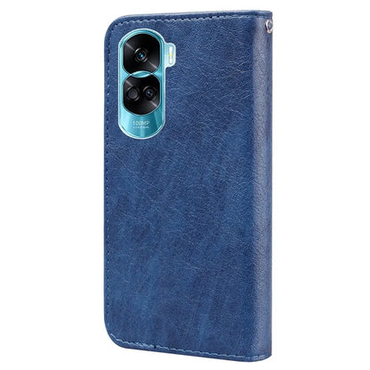 For Honor 90 Lite 5G / Honor X50i 5G Phone Stand Cover PU Leather Wallet Case Solid Color Shell